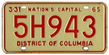 1964 Passenger plate no. 5H943