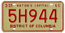 1964 Passenger plate no. 5H944