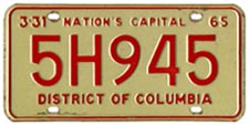 1964 Passenger plate no. 5H945